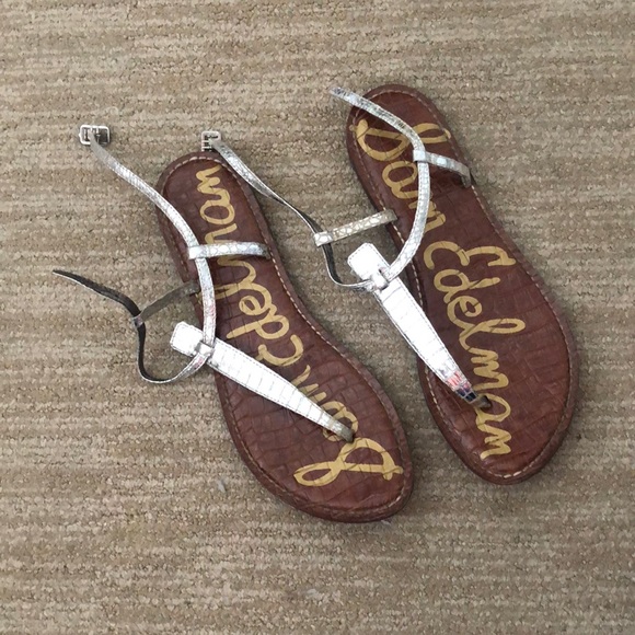 Metallic croc summer sandals - Picture 1 of 3